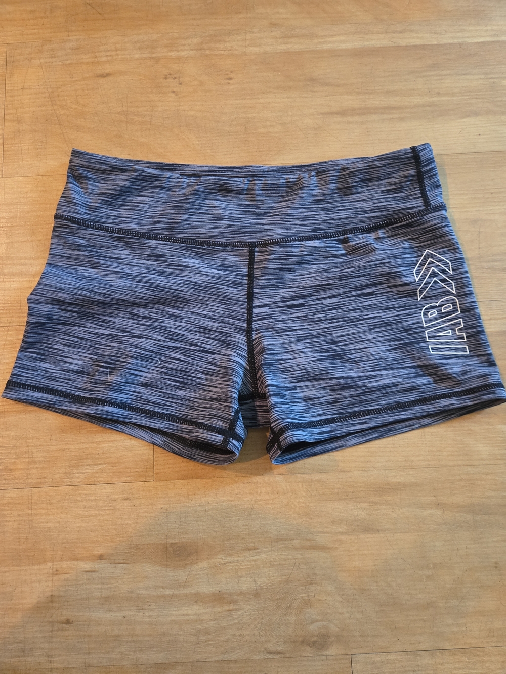 Gray Space-Dye Women's Athletic Shorts with Side Logo